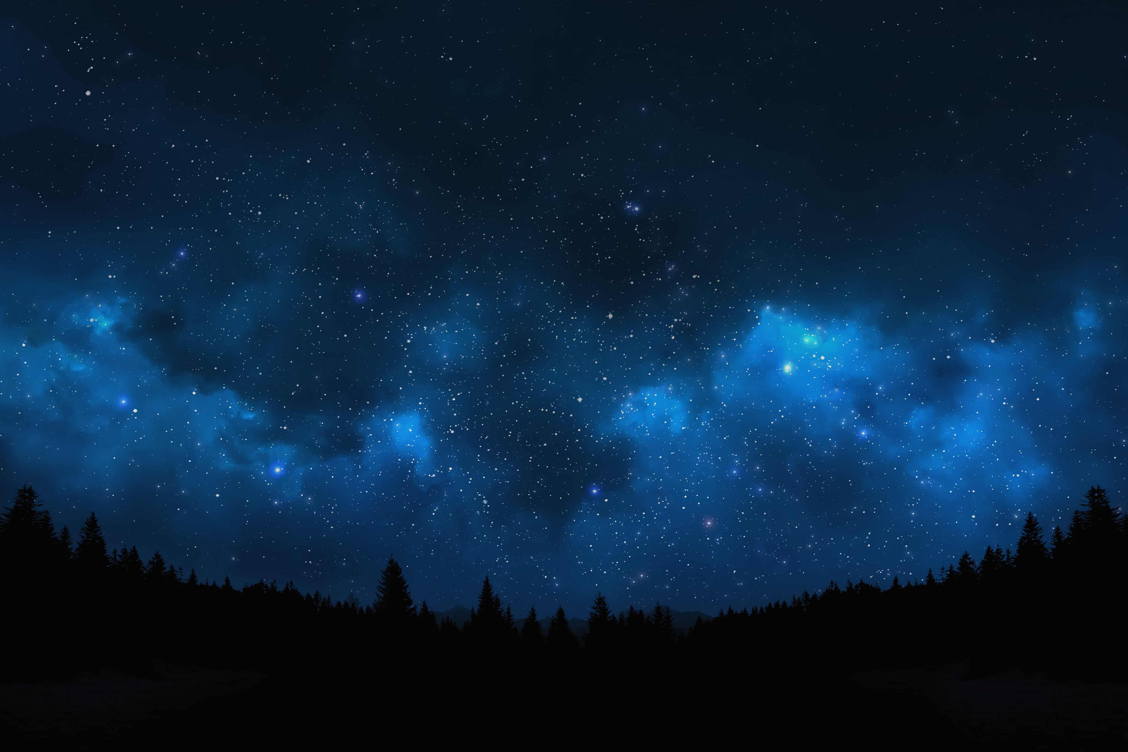 Night sky with trees